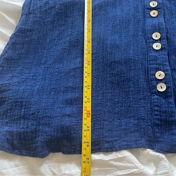 Soft Surroundings Women’s Blue Linen Blend V Neck Tunic Top w Buttons Size M - Picture 6 of 10